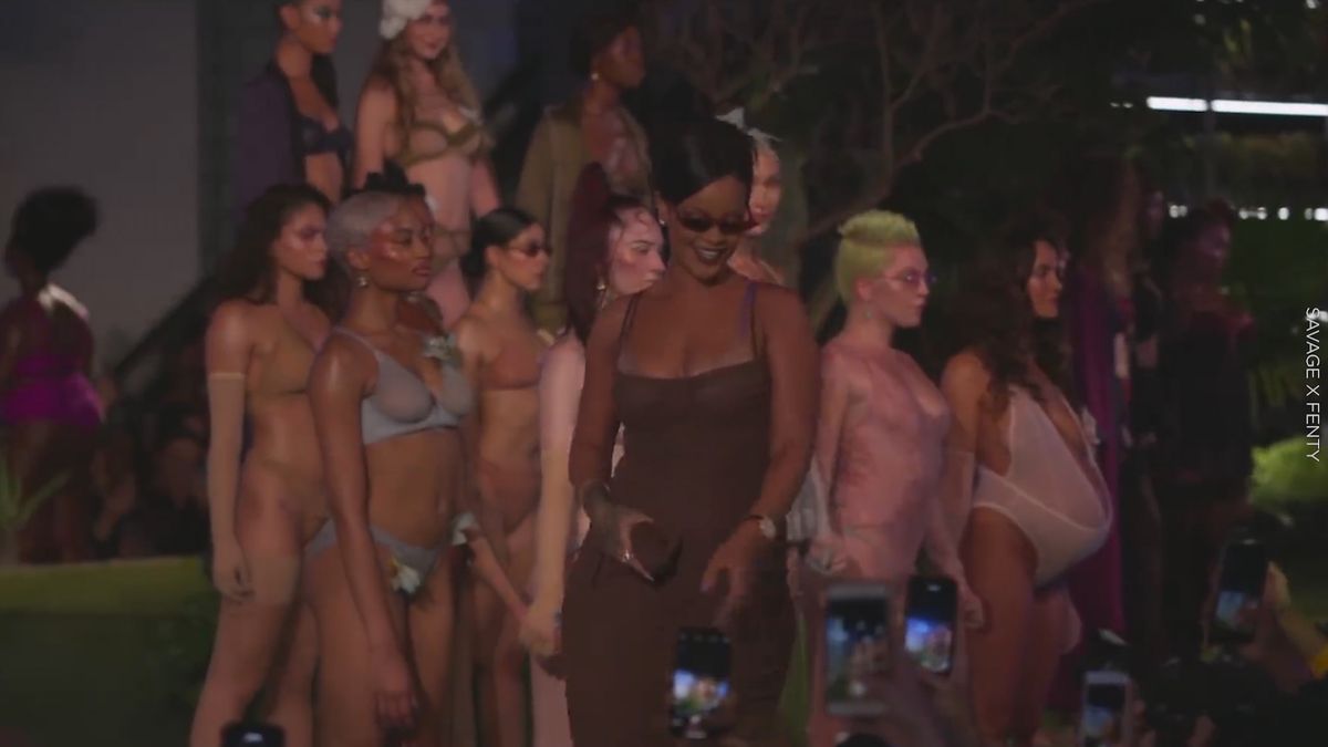 preview for Rihanna showcases the Savage X Fenty collection at NYFW