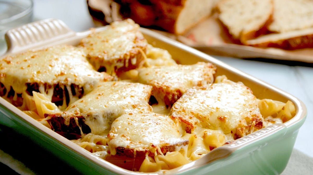 preview for French onion soup pasta bake