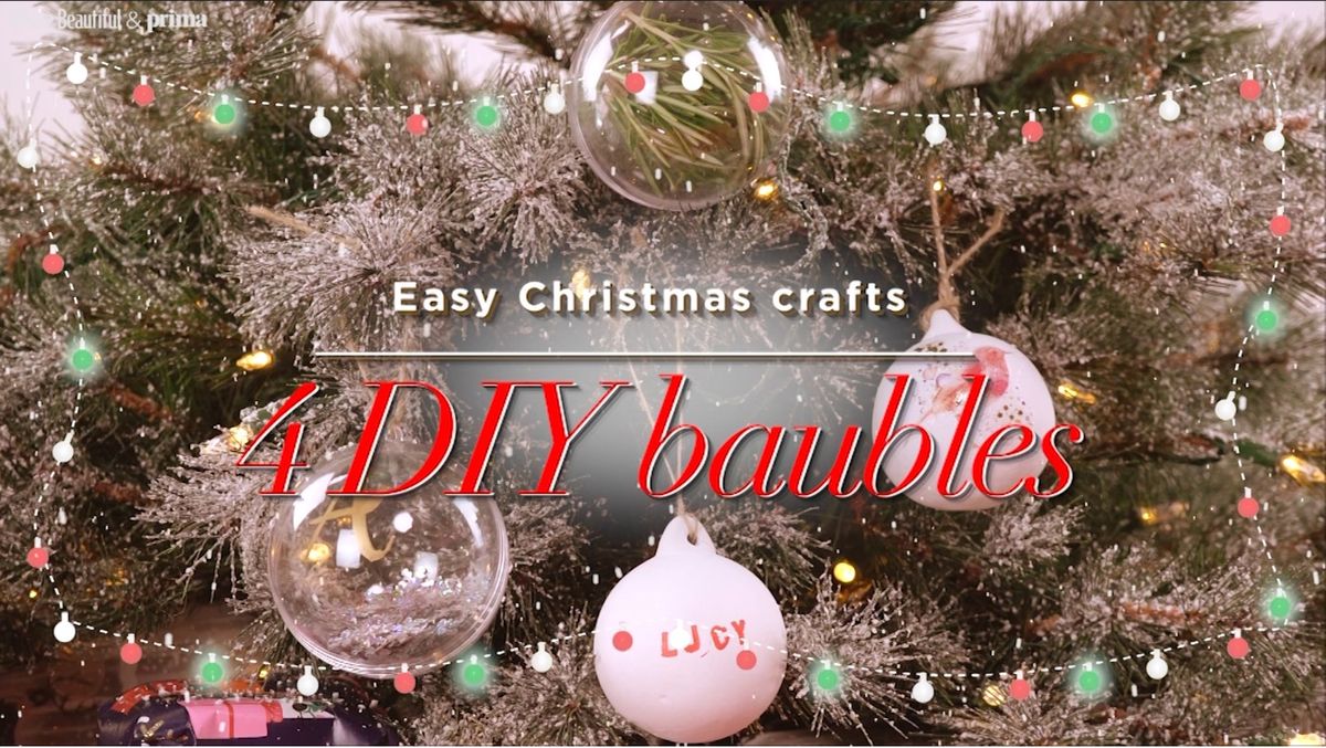 DIY Christmas scenes from clear plastic baubles - Christmas tree