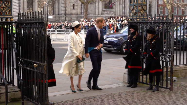 preview for Meghan and Harry arriving at the Commonwealth Day service 2019