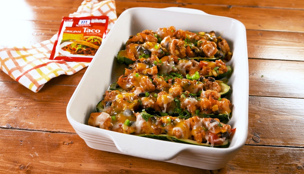 shrimp zucchini burrito boats