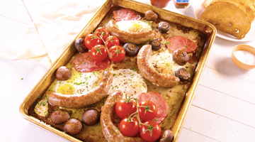 english breakfast traybake