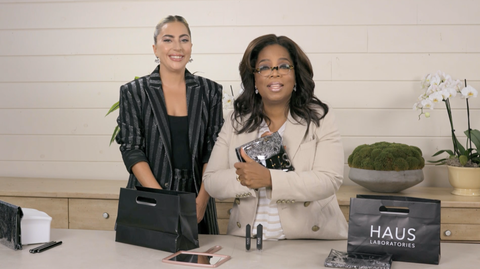preview for Lady Gaga Gives Oprah a Makeup Tutorial With Her Haus Laboratories Holiday Gift Set