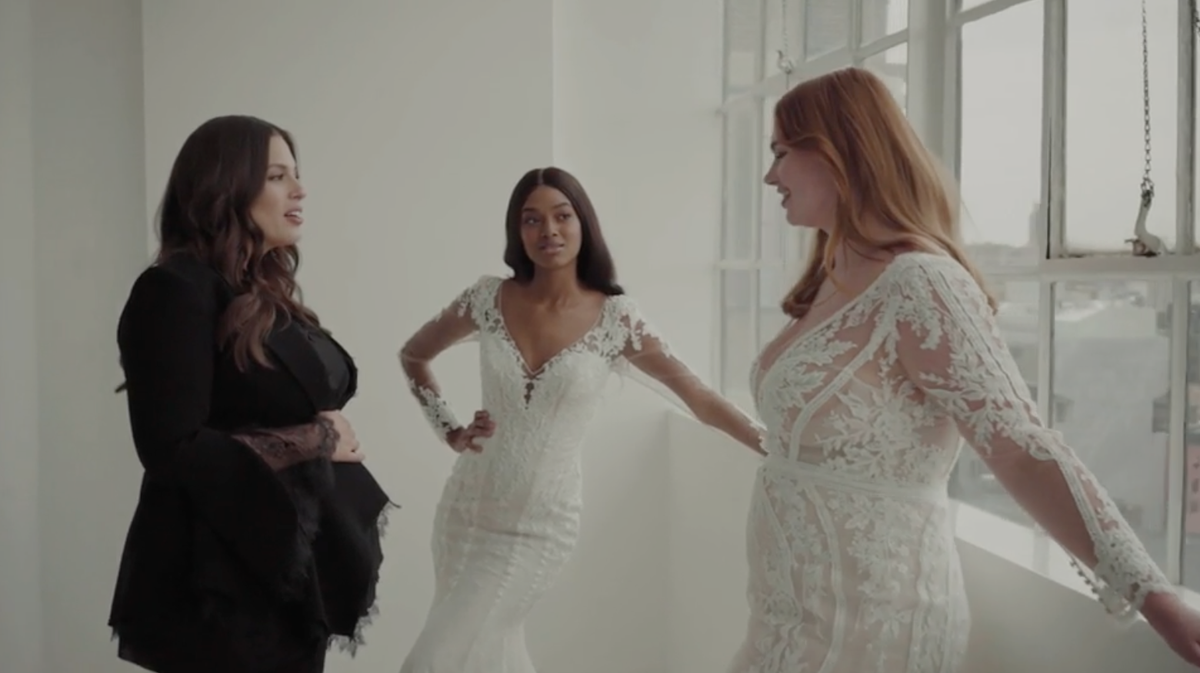 preview for Ashley Graham designs plus-size wedding dress collection with Pronovias