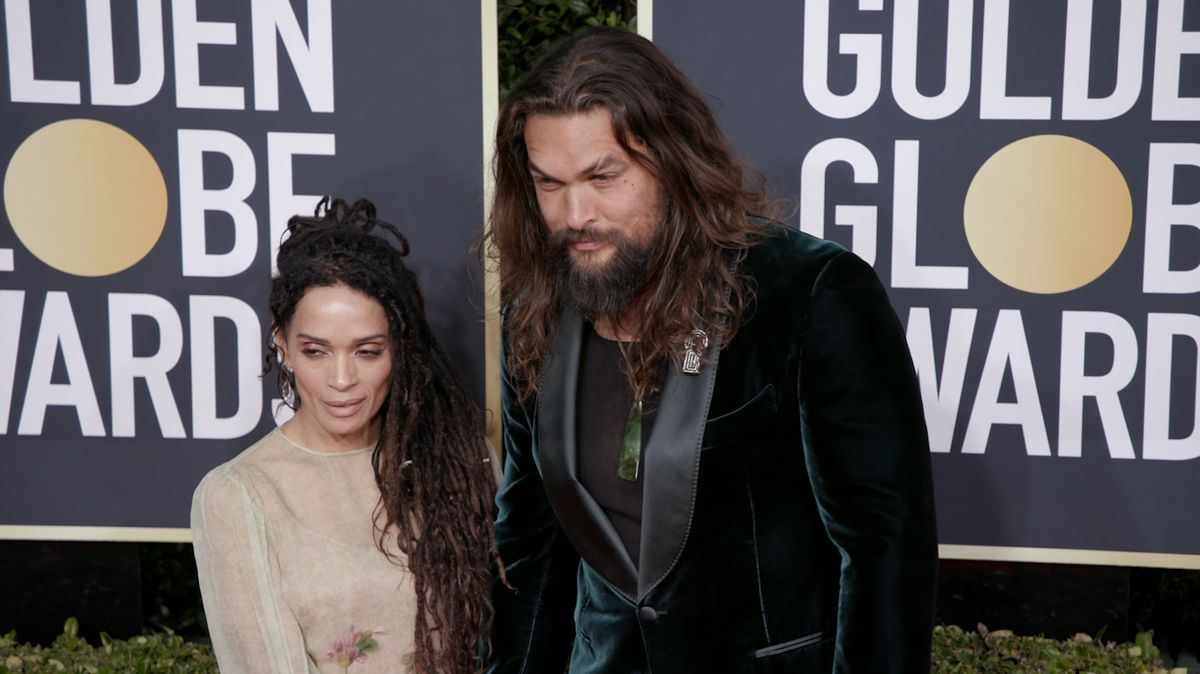 preview for Jason Momoa and Lisa Bonet on the Golden Globes red carpet