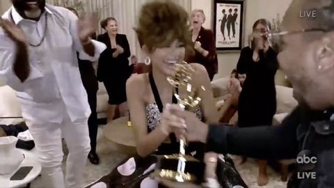 preview for Zendaya's reaction to winning her Emmy Award was everything