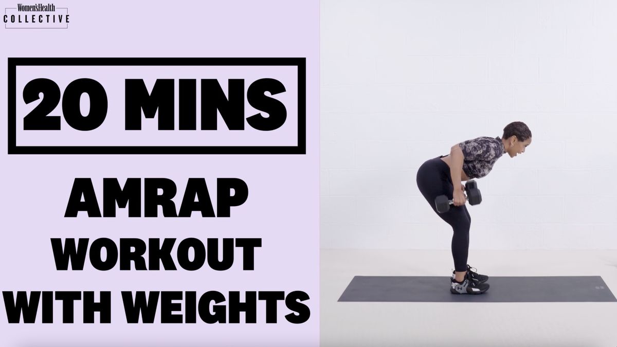 preview for 20-minute AMRAP workout with weights with Amanda Ngonyama