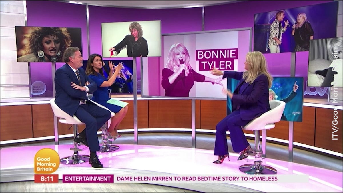 preview for Good Morning Britain blunder confuses Bonnie Tyler with her own tribute act