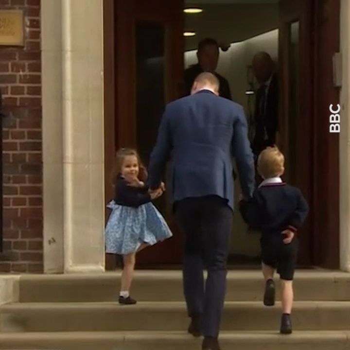 preview for Prince George and Princess Charlotte arrive to meet their baby brother