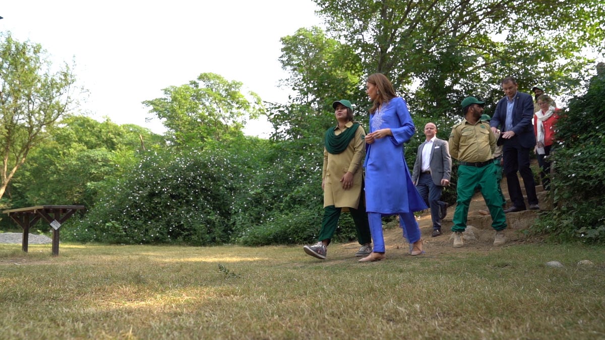 preview for The Duchess of Cambridge wows in blue for first morning of Pakistan royal tour