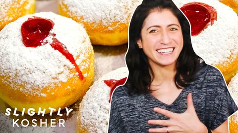 preview for Tess Makes Her Family's Favorite Jelly Donuts For Hanukkah | Slightly Kosher