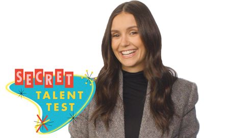 preview for Nina Dobrev Is Secretly Great At Grabbing Things with Her Feet | Secret Talent Test | Cosmopolitan