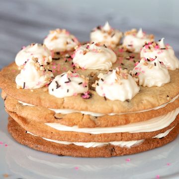 tarta de cookies con froosting
