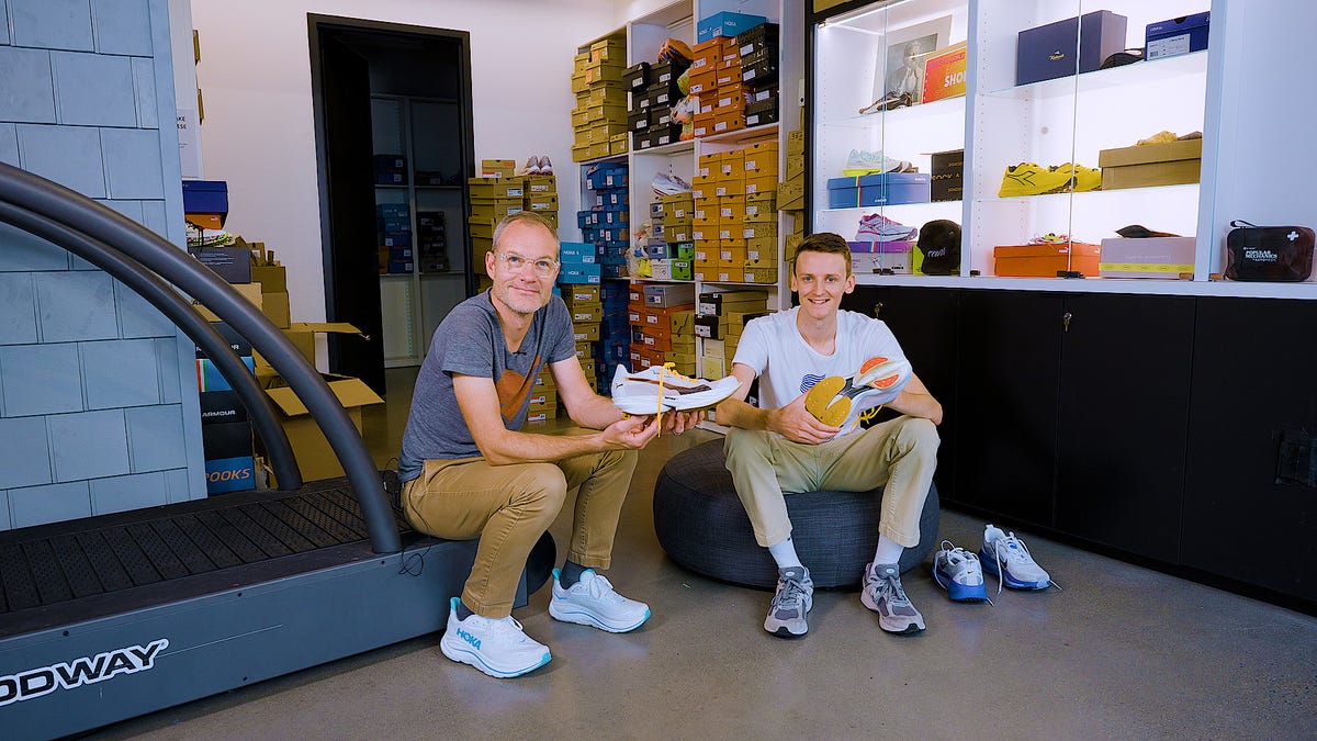 running shoe designed for performance with a distinctive sole