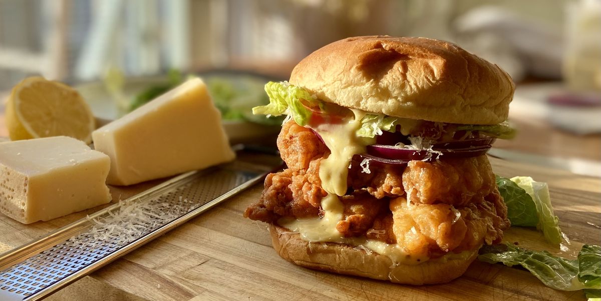 Southern Fried Chicken Caesar Burger