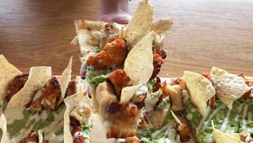 Dish, Cuisine, Food, Ingredient, Nachos, Taco, Junk food, Caesar salad, Finger food, Produce, 