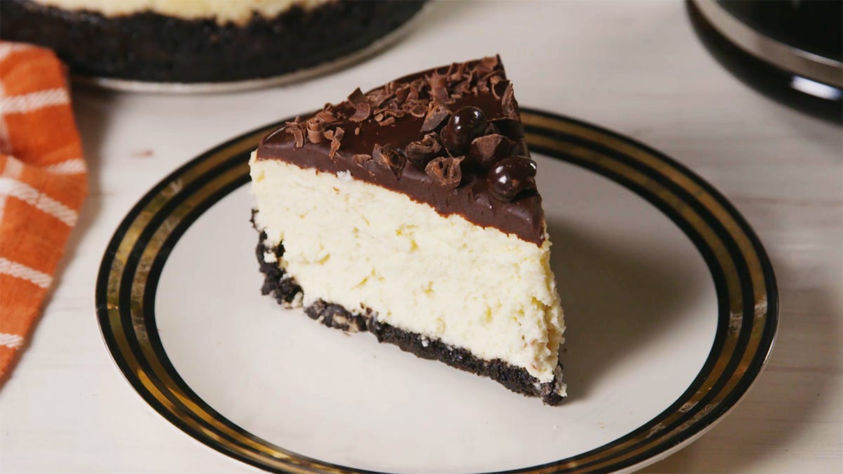 Video player poster image preview for Triple Coffee Cheesecake | Delish + Krups