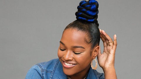 Exactly How To Diy This Twisted Blue Top Knot