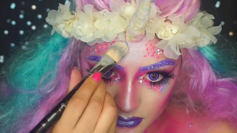 preview for This Glitter Unicorn Makeup Tutorial Is Totally Magical