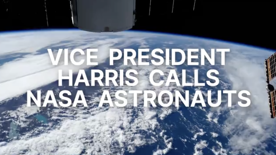 preview for VP Kamala Harris Talks With Female Astronauts for Women's History Month