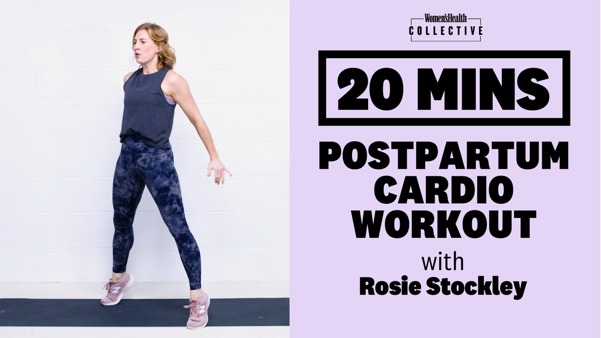 preview for 20-minute postpartum cardio workout with Rosie Stockley