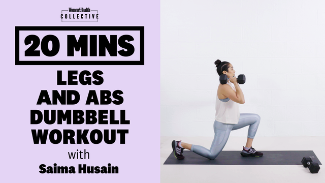 preview for 20-minute legs and abs dumbbell workout with Saima Husain