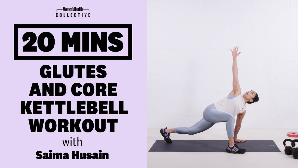preview for 20-minute glutes and core kettlebell workout with Saima Husain