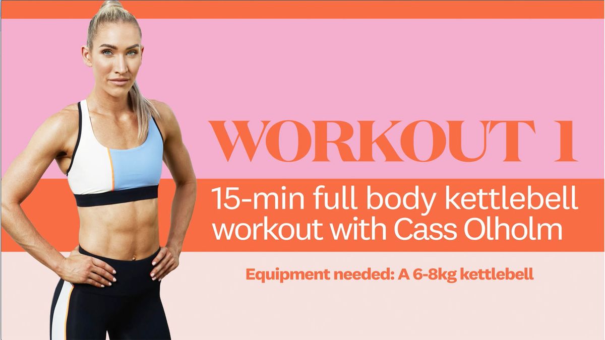 preview for 15-minute full body AMRAP kettlebell workout with Cass Olholm