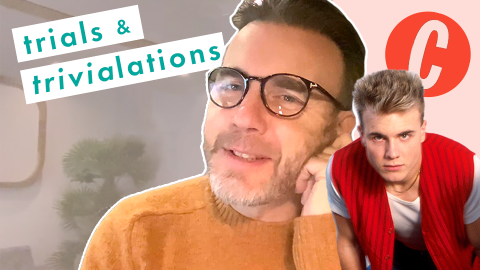 preview for Gary Barlow looks back at his Take That outfits in a game of Trials and Trivialations