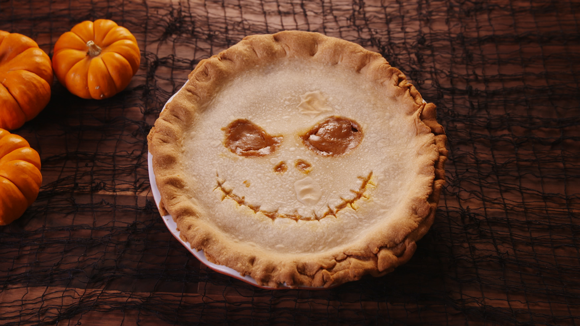 Best Jack Skellington Inspired Pumpkin Caramel Pie Recipe How To Make Jack Skellington Inspired Pumpkin Caramel Pie Delish Com