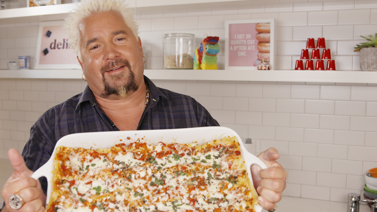 preview for Guy Fieri's Fire-Roasted Lasagna Is A Powerful Tribute To His Late Sister.