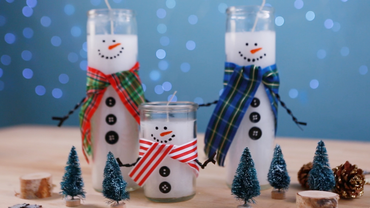 preview for How to Turn Dollar Store Candles Into the Most Charming Snowmen