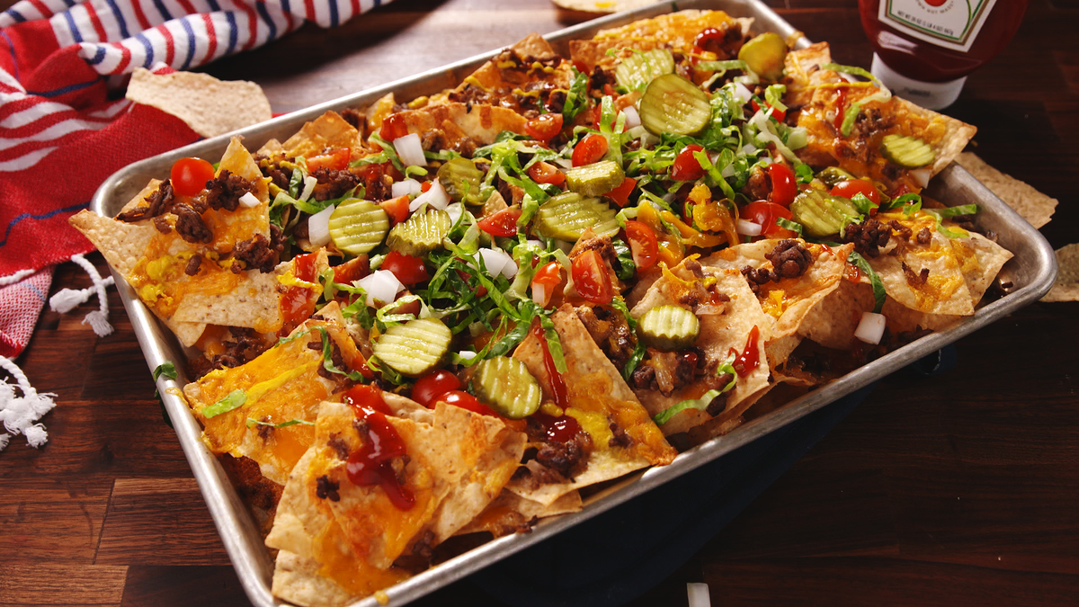 preview for Cheeseburger Nachos = Best Appetizer For A Crowd