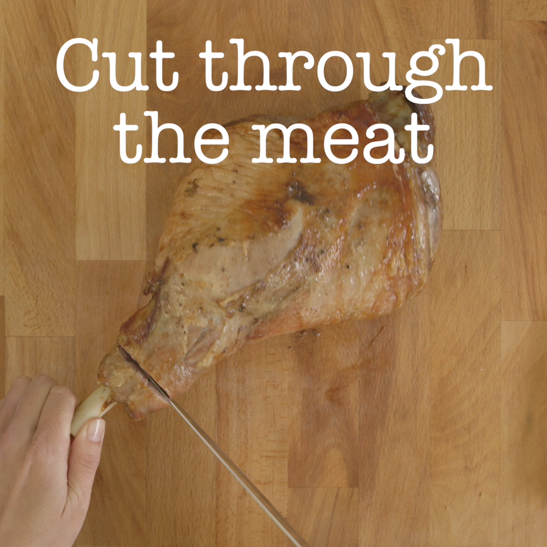 roasted lamb leg on board