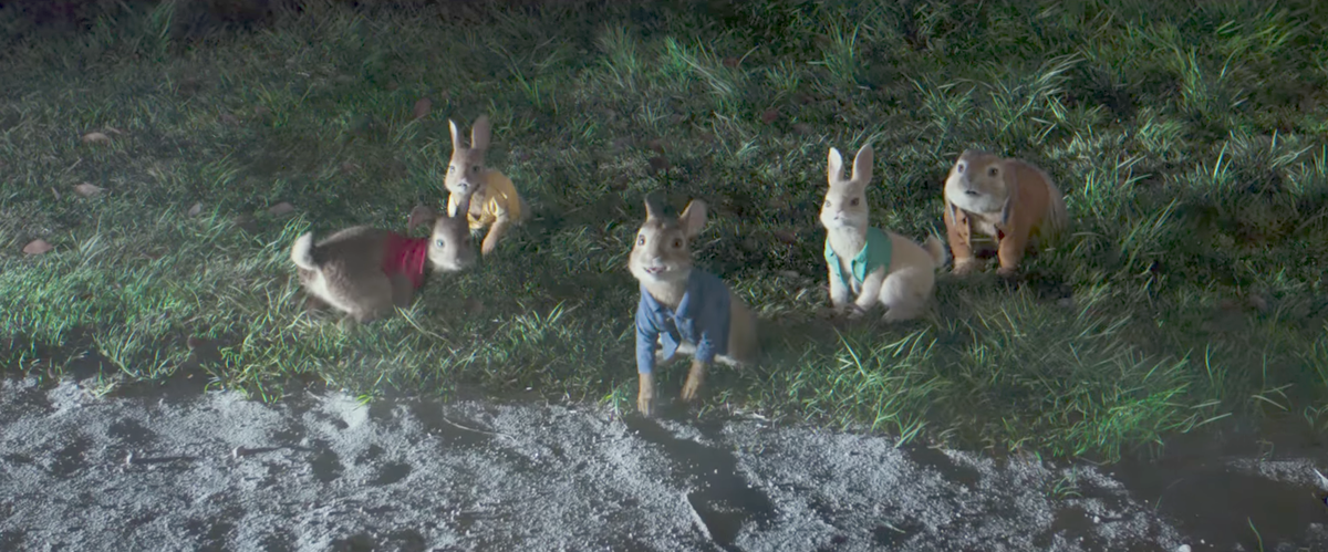 preview for James Corden's fuzzy Peter Rabbit trailer