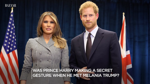 preview for Was Prince Harry making a secret gesture when he met Melania trump?