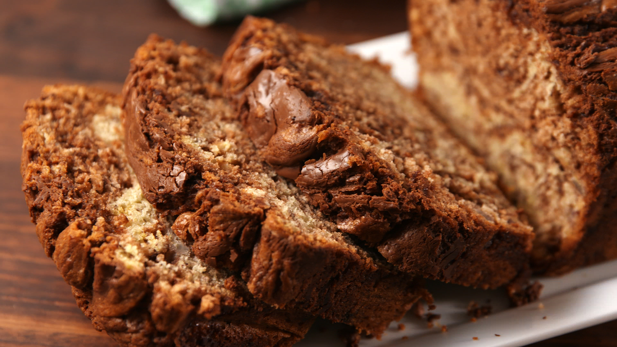 preview for This Swirled Banana Bread Is A Nutella Lover's Dream Come True
