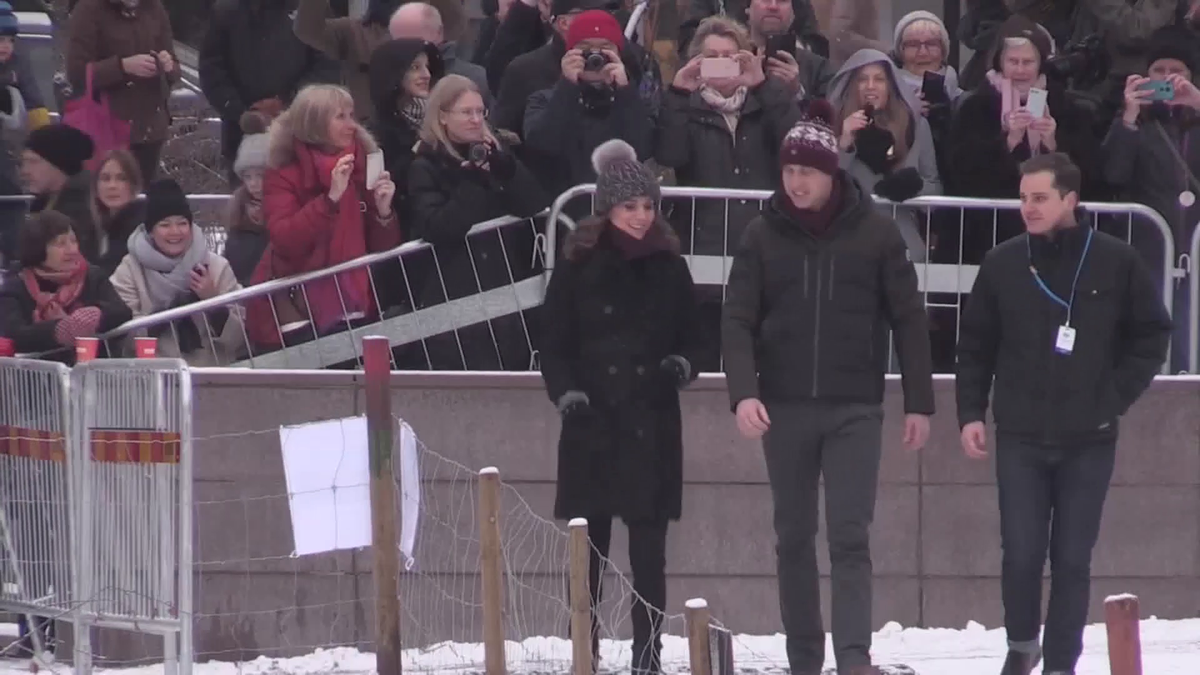 preview for Duke and Duchess of Cambridge wrap up warm for first day on Royal Tour of Sweden