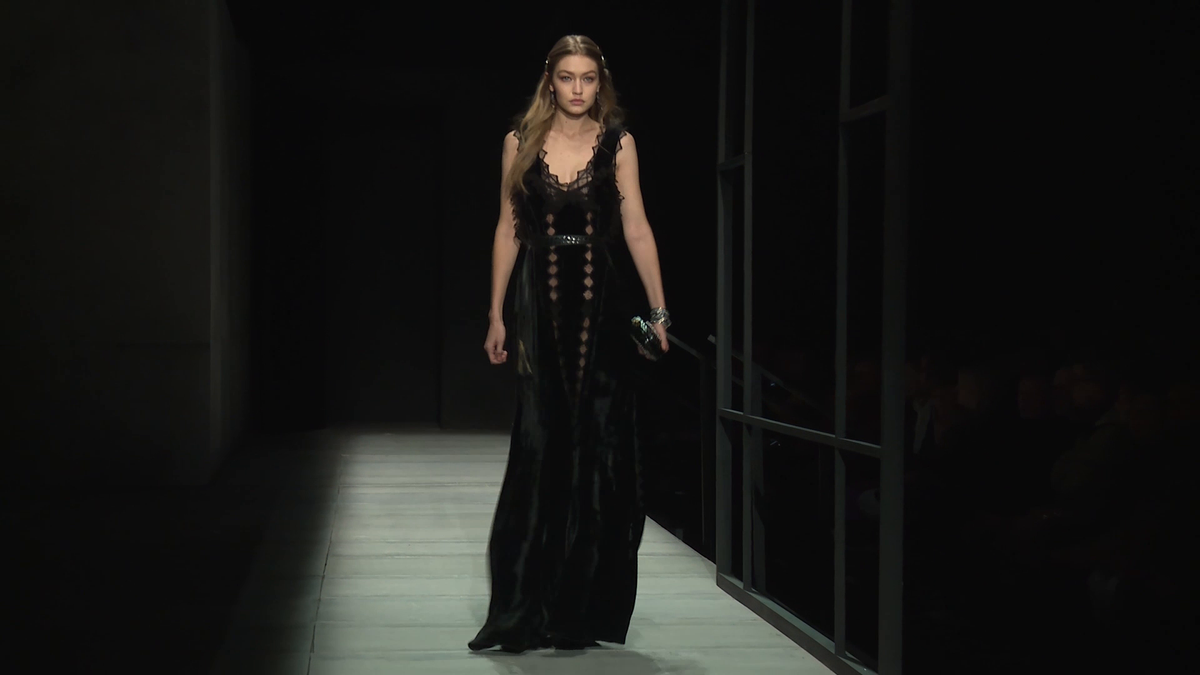 preview for Gigi Hadid walks in Jeremy Scott and Bottega Veneta shows at NYFW