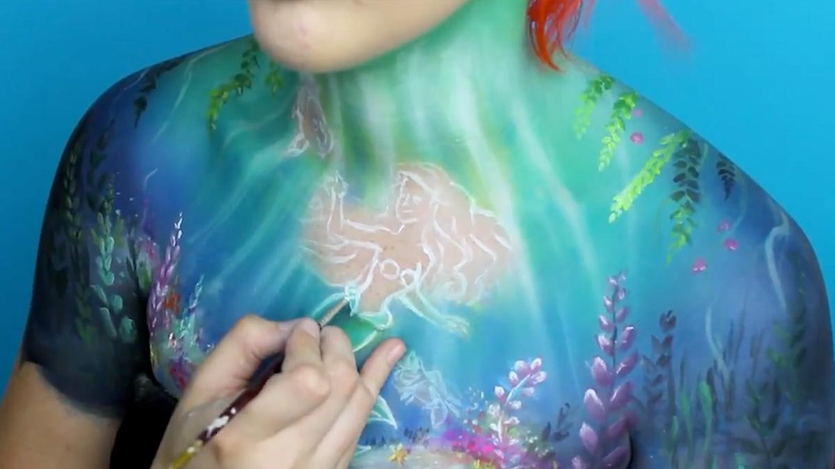 preview for This Little Mermaid Body Art is an Actual Masterpiece