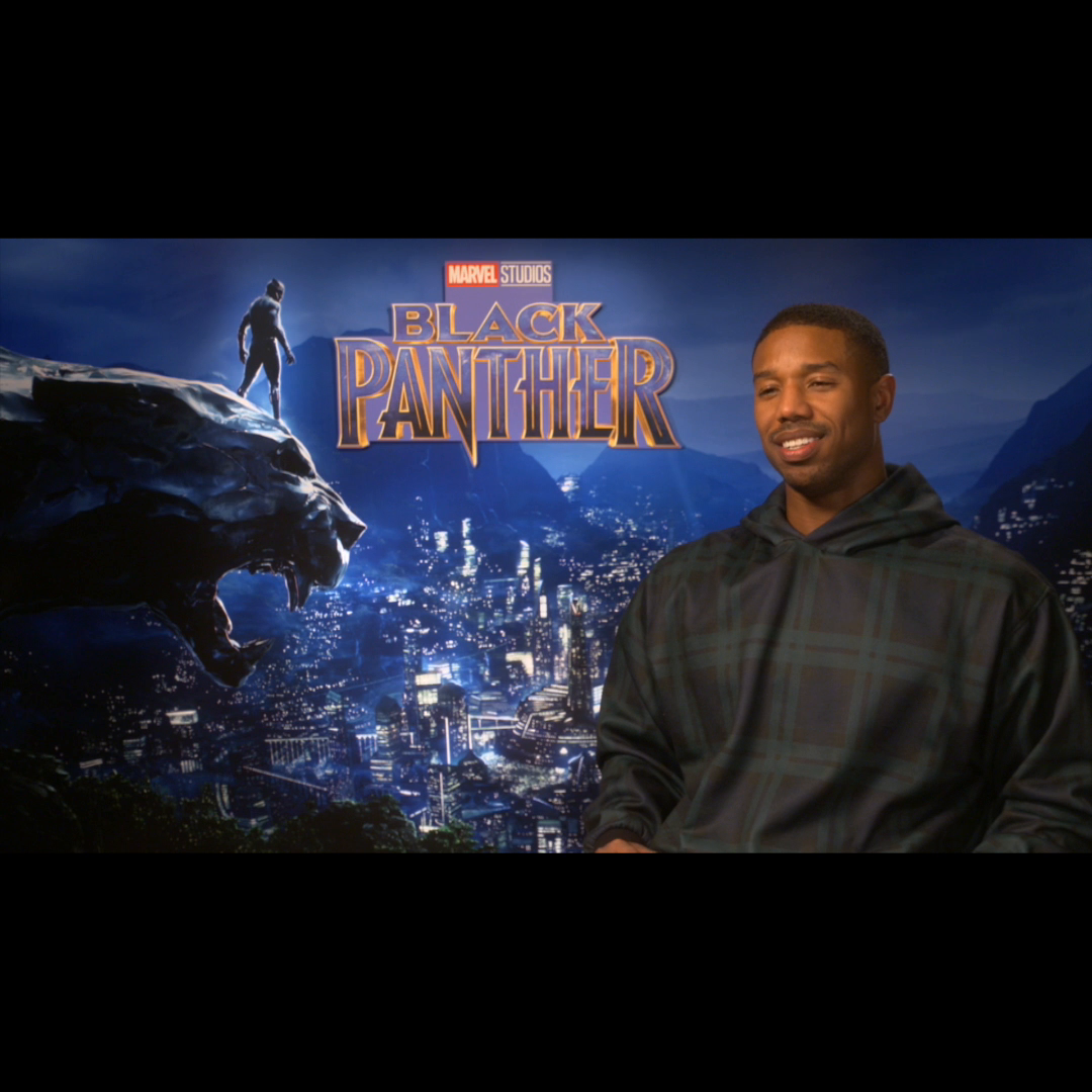 preview for Michael B Jordan discussing his training regime to play Erik Killmonger in Black Panther