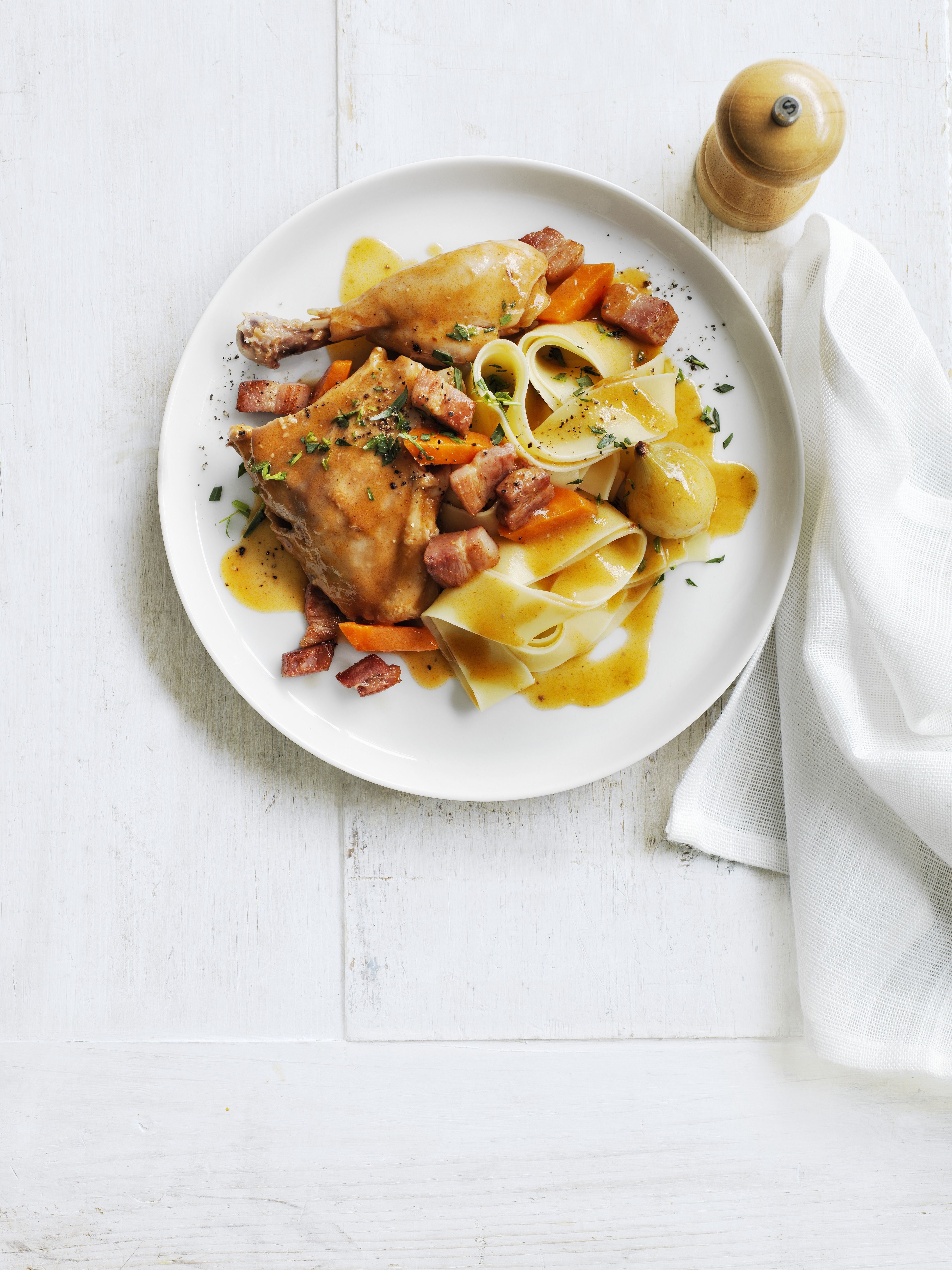 Spring Chicken With Egg Noodles