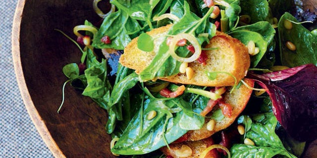 Spinach Bacon And Pine Nut Salad Recipe