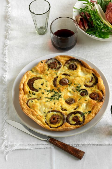 leek, mushroom, and ricotta cheese frittata 