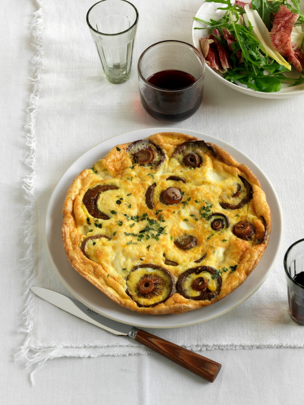 leek, mushroom, and ricotta cheese frittata 