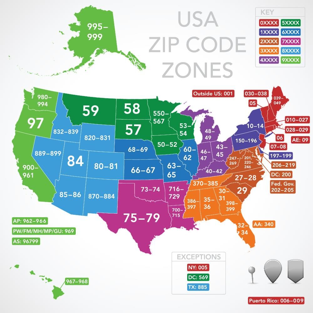 Digit Us Zip Code Map Campus Map