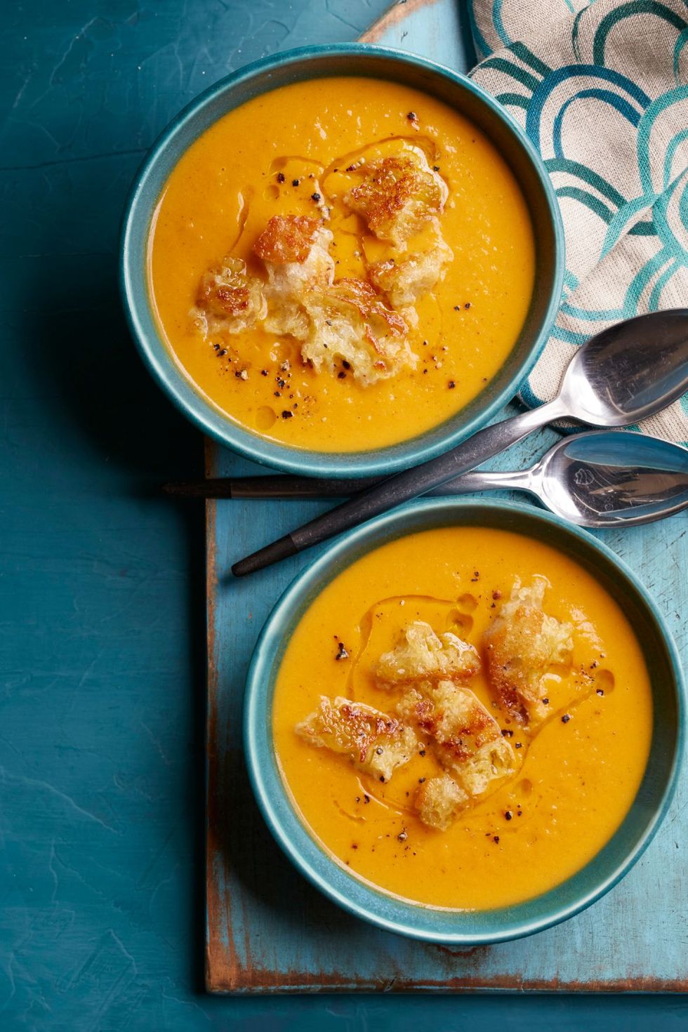 soup ideas cinnamon spiced sweet potato soup with maple croutons