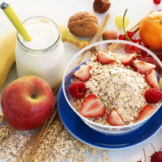 Healthy cereal with fruits and nuts
