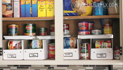 Shelving, Food storage, Food storage containers, Shelf, Pantry, Tin can, Tin, Convenience food, Packaging and labeling, Aluminum can, 