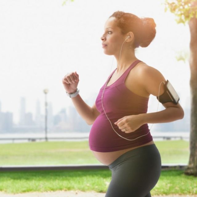 Pregnant Woman Running
